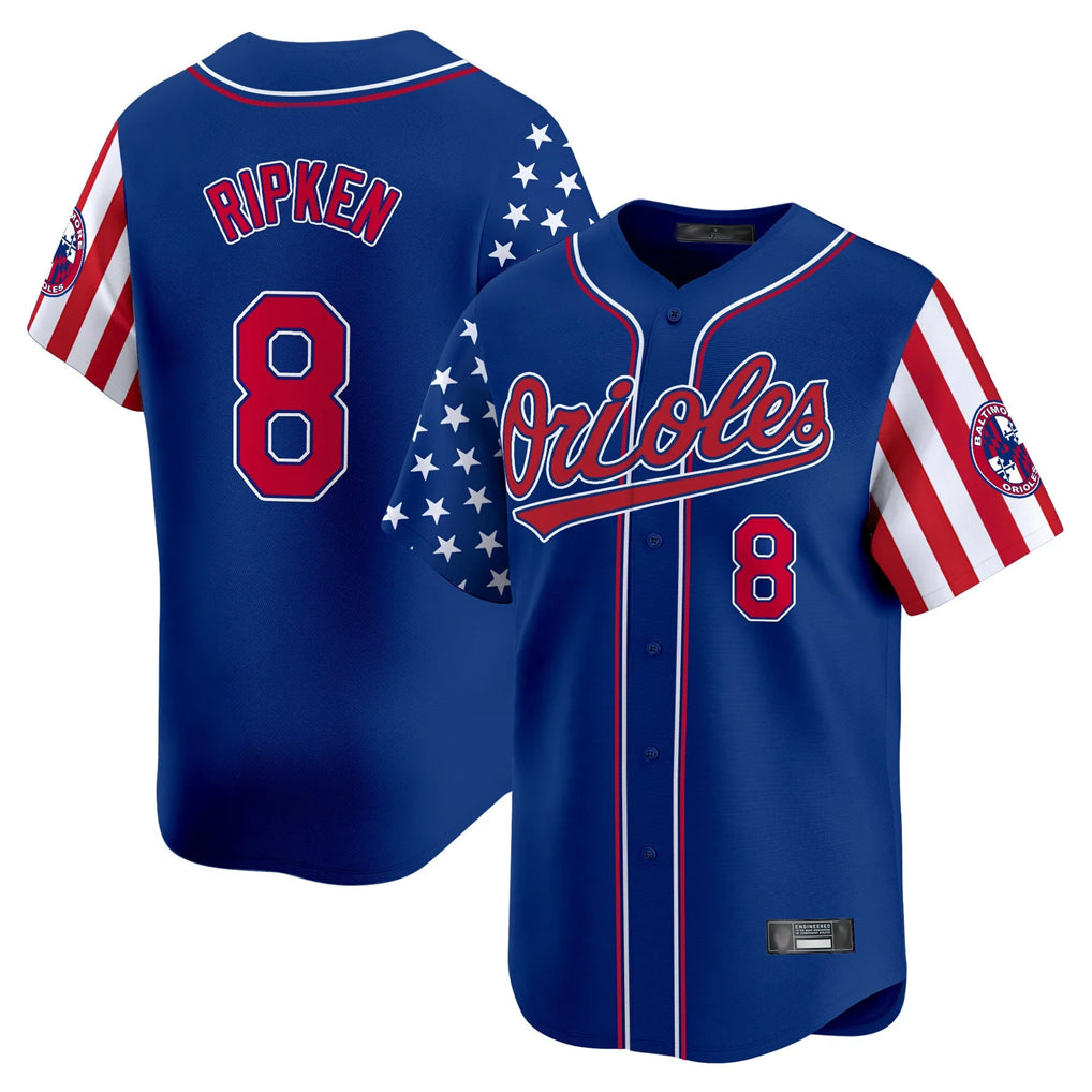 Baltimore Orioles #8 Cal Ripken Player Royal MIKSHPS Independence Day Vapor Premier Limited Home Game Stitched Jerseys