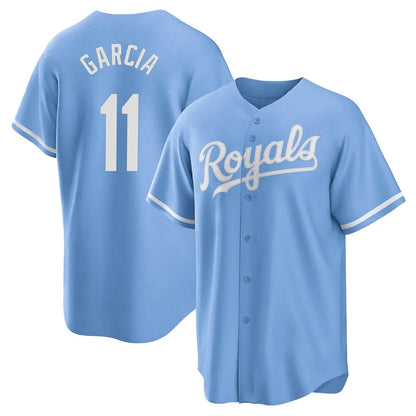 Kansas City Royals #11 Maikel Garcia Player Light Blue MIKSHPS Home Game Stitched Jerseys