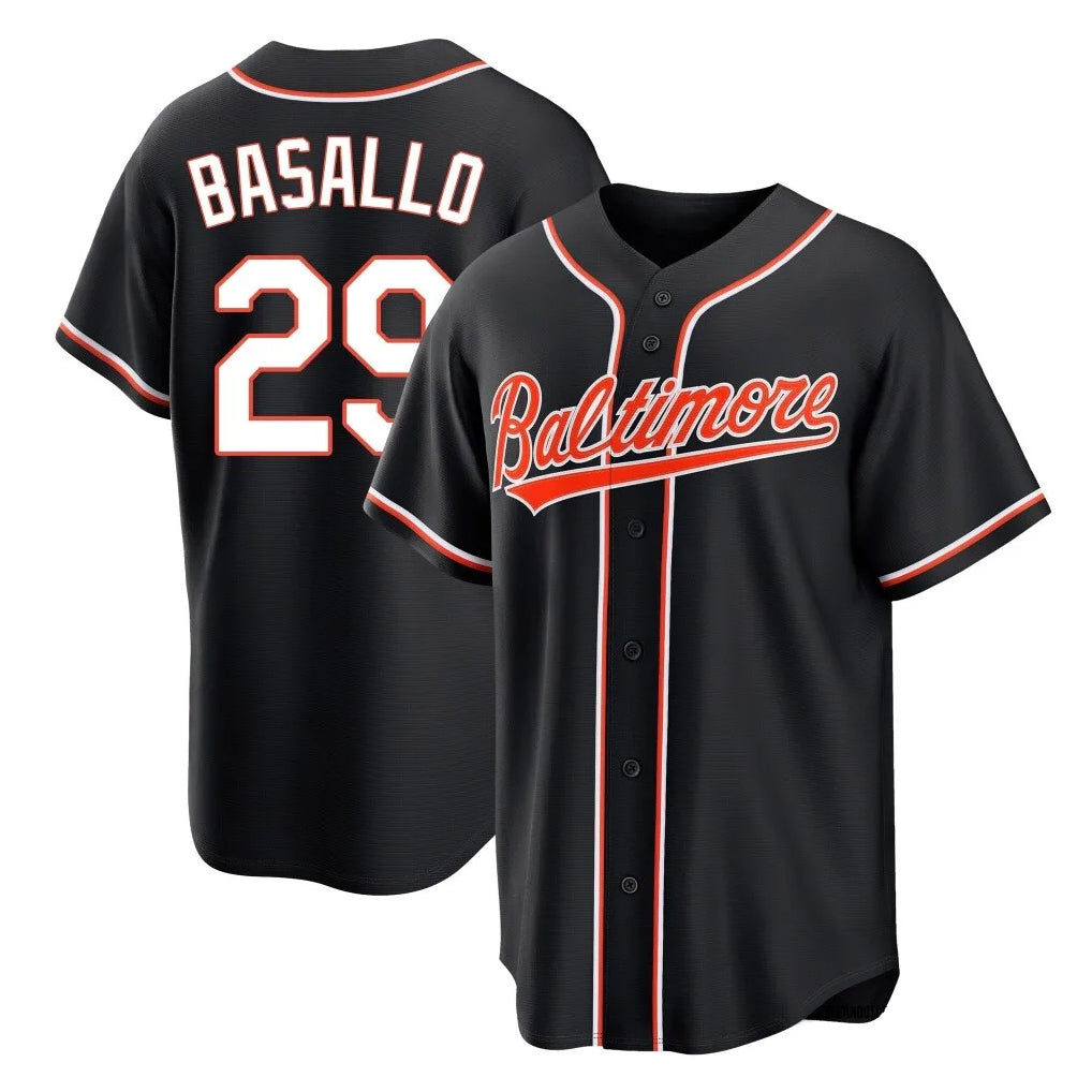 Baltimore Orioles #29 Samuel Basallo Player Black MIKSHPS Out Home Game Stitched Jerseys