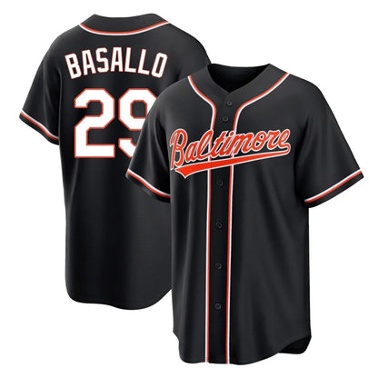 Baltimore Orioles #29 Samuel Basallo Player Black MIKSHPS Out Home Game Stitched Jerseys
