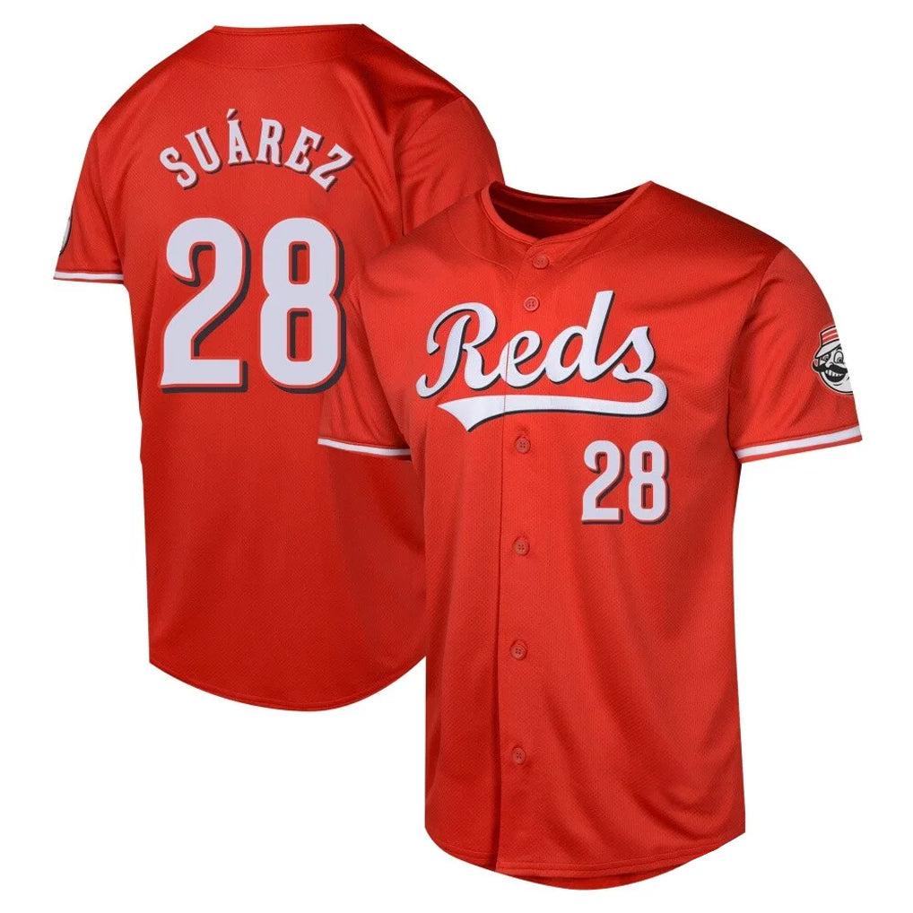Cincinnati Reds #28 Eugenio Su¨¢rez Player Red MIKSHPS 2026 City Connect Limited Home Stitched Jerseys