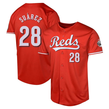 Cincinnati Reds #28 Eugenio Su¨¢rez Player Red MIKSHPS 2026 City Connect Limited Home Stitched Jerseys