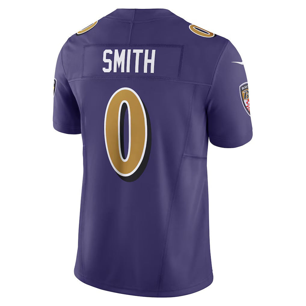 B.Ravens #0 Roquan Smith Purple MIKSHPS Alternate 2 Vapor F.U.S.E. Limited Jersey