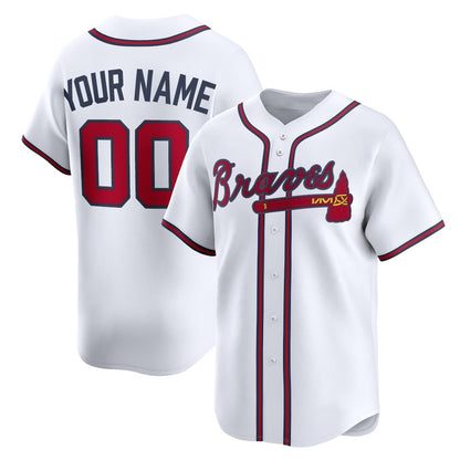 Custom Atlanta Braves White MIKSHPS Home Limited Jersey