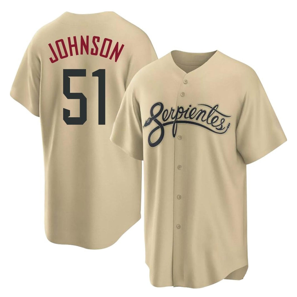 Arizona Diamondbacks #51 Randy Johnson Player Tan MIKSHPS City Connect Home Game Stitched Jerseys