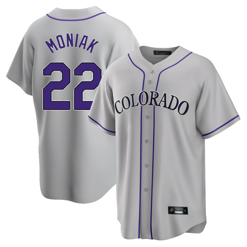 Colorado Rockies #22 Mickey Moniak Player Gray MIKSHPS Game Home Stitched Jerseys