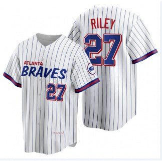 Atlanta Braves #27 Austin Riley 2021 City Connect Stitched White MIKSHPS Jersey