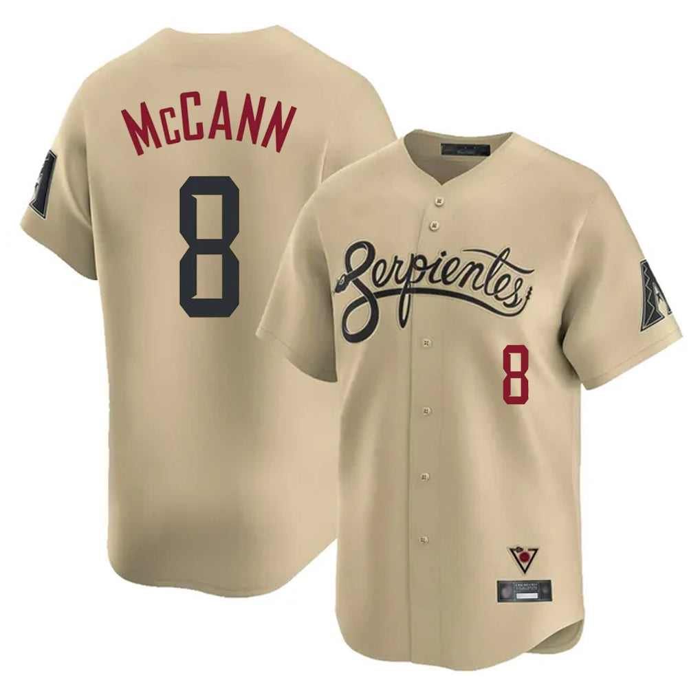 Arizona Diamondbacks #8 James McCann Player Tan MIKSHPS City Connect Limited Home Game Stitched Jerseys