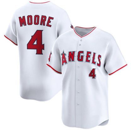 Los Angeles Angels #4 Christian Moore White MIKSHPS Home Limited Stitched Jersey