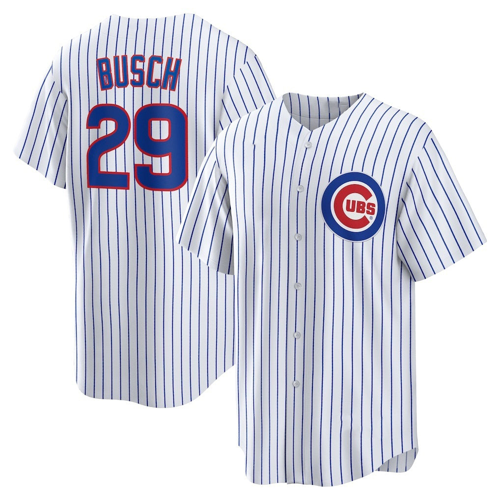 Chicago Cubs #29 Michael Busch White MIKSHPS Home Replica Jersey