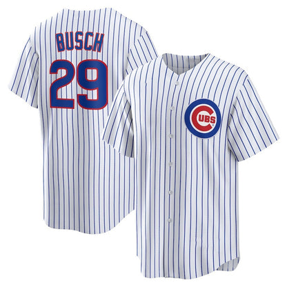 Chicago Cubs #29 Michael Busch White MIKSHPS Home Replica Jersey