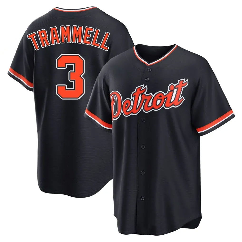 Detroit Tigers #3 Alan Trammell Player Navy MIKSHPS Home Game Stitched Jerseys