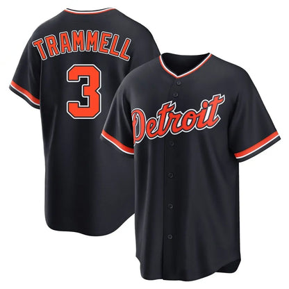 Detroit Tigers #3 Alan Trammell Player Navy MIKSHPS Home Game Stitched Jerseys