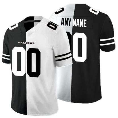 Custom A.Falcons Black And White MIKSHPS Split Vapor Untouchable Limited Jersey