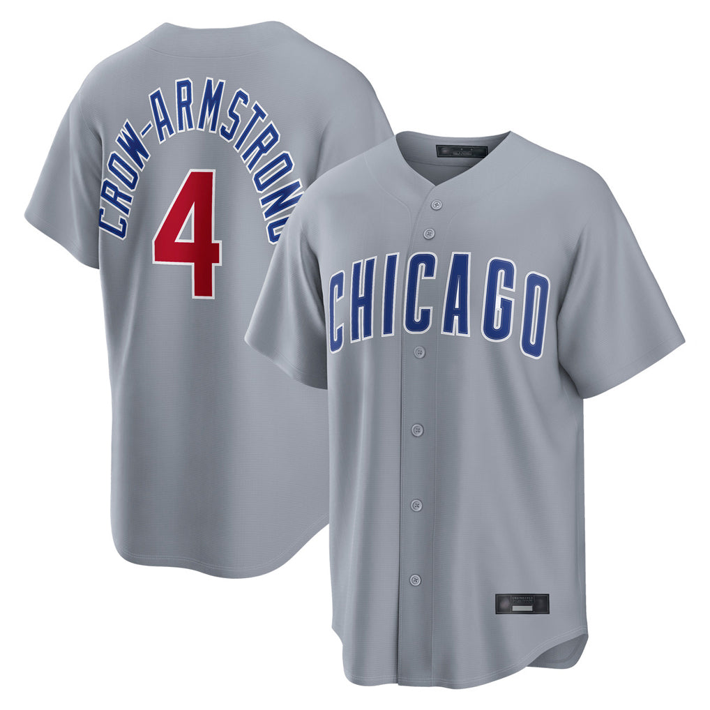 Chicago Cubs #4 Pete Crow-Armstrong Player Gray MIKSHPS Home Game Stitched Jerseys