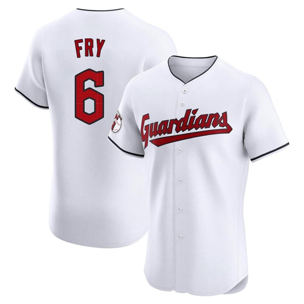 Cleveland Guardians #6 David Fry Player White MIKSHPS Limited Elite Home Stitched Jerseys