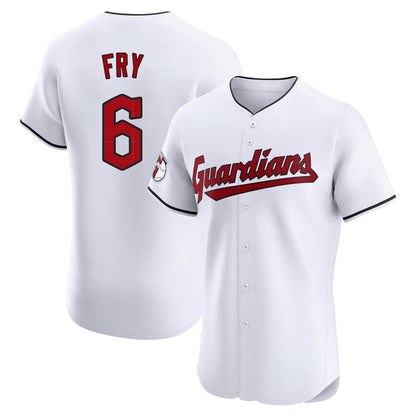 Cleveland Guardians #6 David Fry Player White MIKSHPS Limited Elite Home Stitched Jerseys