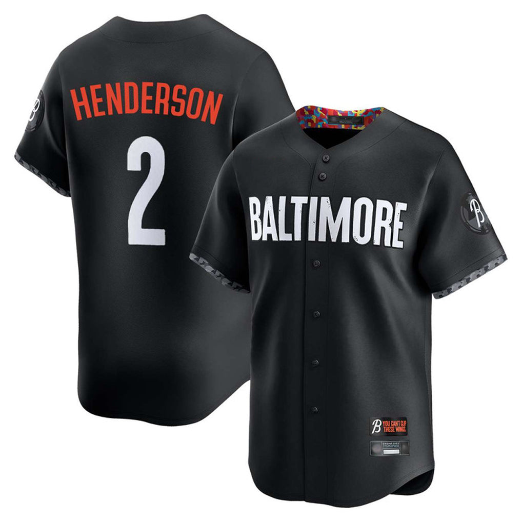 Baltimore Orioles #2 Gunnar Henderson Player Black MIKSHPS City Connect Limited Home Game Stitched Jerseys