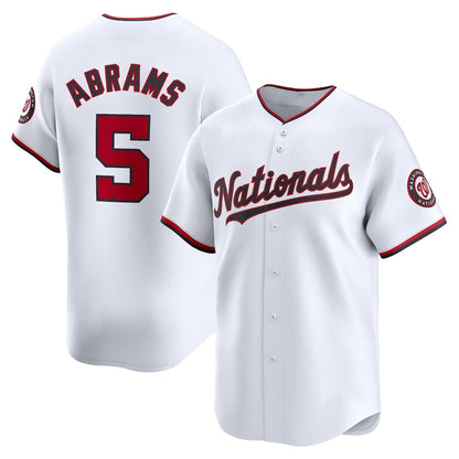 Washington Nationals #5 CJ Abrams White MIKSHPS Home Limited Player Jersey