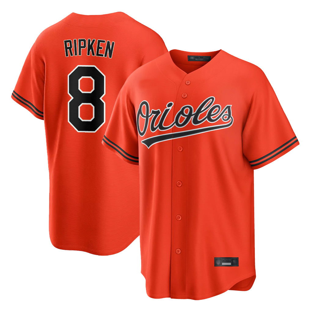 Baltimore Orioles #8 Cal Ripken Player Orange MIKSHPS Home Game Stitched Jerseys