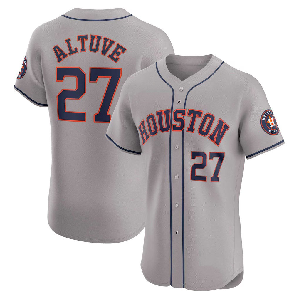 Houston Astros #27 Jose Altuve Gray MIKSHPS Road Elite Player Jersey