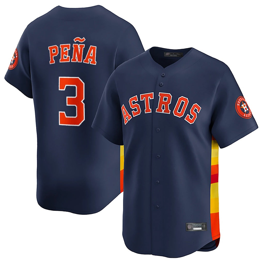 Houston Astros #3 Jeremy Pena Player Navy MIKSHPS Home Limited Stitched Jerseys