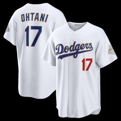 Los Angeles Dodgers #17 Shohei Ohtani White MIKSHPS 2026 Gold Collection Stadium Jersey