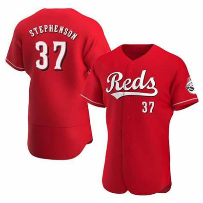 Cincinnati Reds #37 Tyler Stephenson Red MIKSHPS Stitched Flex Base Jersey
