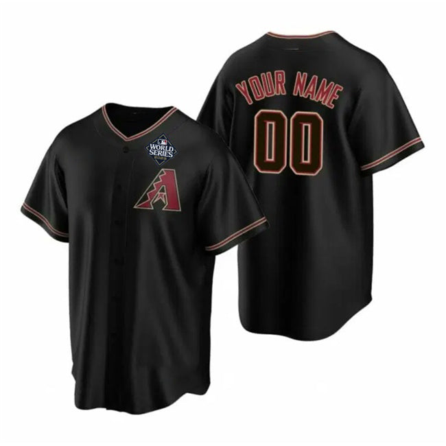 Custom Arizona Diamondbacks Active Player Black MIKSHPS 2023 World Series Cool Base Stitched Jersey