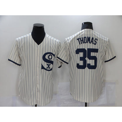 Chicago White Sox #35 Frank Thomas 2021 Cream Navy MIKSHPS Field of Dreams Name Flex Base Stitched Jersey
