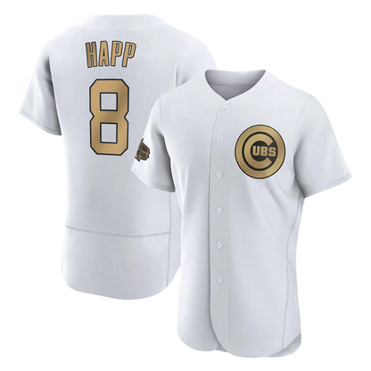 Chicago Cubs #8 Ian Happ Player Gold MIKSHPS All-Star Limited Elite Home Game Stitched Jerseys