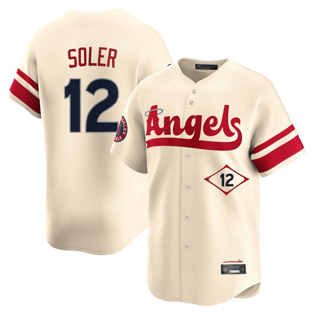 Los Angeles Angels #12 Jorge Soler Player Cream MIKSHPS City Connect Limited Home Stitched Jerseys