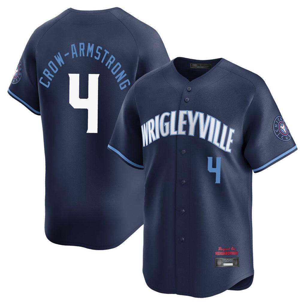 Chicago Cubs #4 Pete Crow-Armstrong Player Navy MIKSHPS City Connect Limited Home Stitched Jerseys
