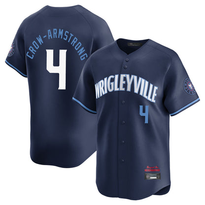 Chicago Cubs #4 Pete Crow-Armstrong Player Navy MIKSHPS City Connect Limited Home Stitched Jerseys