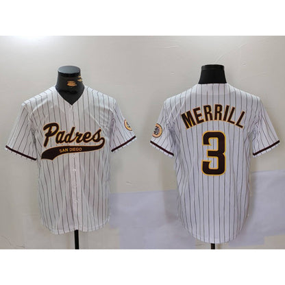 San Diego Padres #3 Jackson Merrill White MIKSHPS 2023 Cool Base Stitched Jersey 2