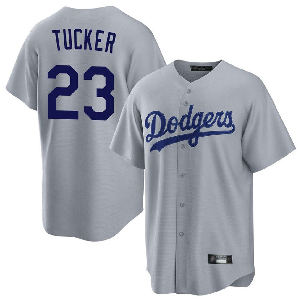 Los Angeles Dodgers #23 Kyle Tucker Player Gray MIKSHPS Game Stitched Jerseys
