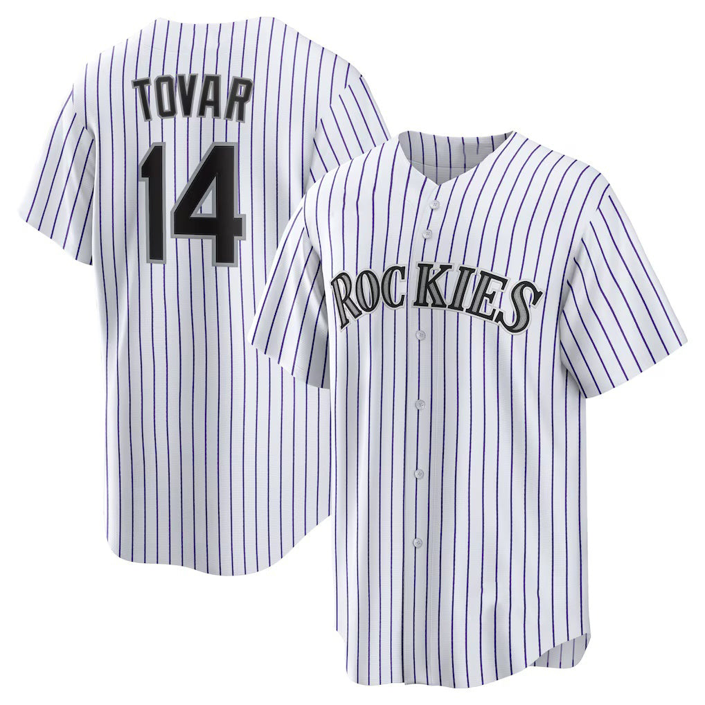 Colorado Rockies #14 Ezequiel Tovar White MIKSHPS Home Replica Jersey
