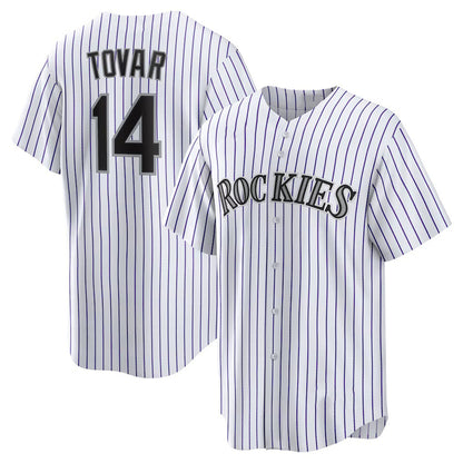 Colorado Rockies #14 Ezequiel Tovar White MIKSHPS Home Replica Jersey