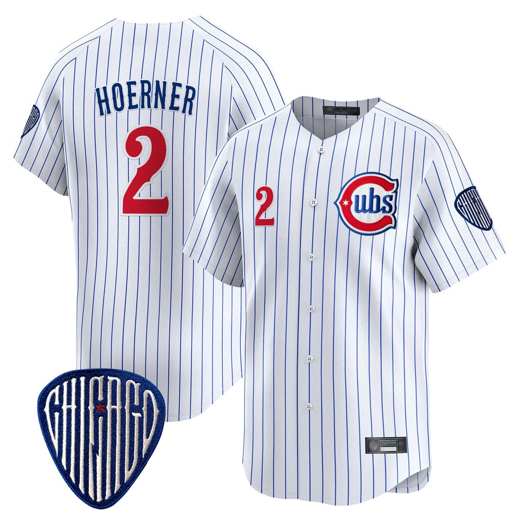 Chicago Cubs #2 Nico Hoerner Player White MIKSHPS Pinstripe Vapor Premier Limited Home Stitched Jerseys