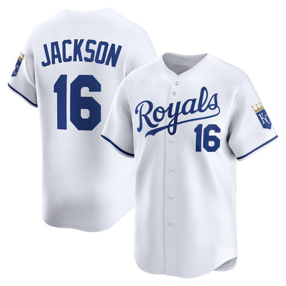 Kansas City Royals #16 Bo Jackson White MIKSHPS Home Limited Player Jersey