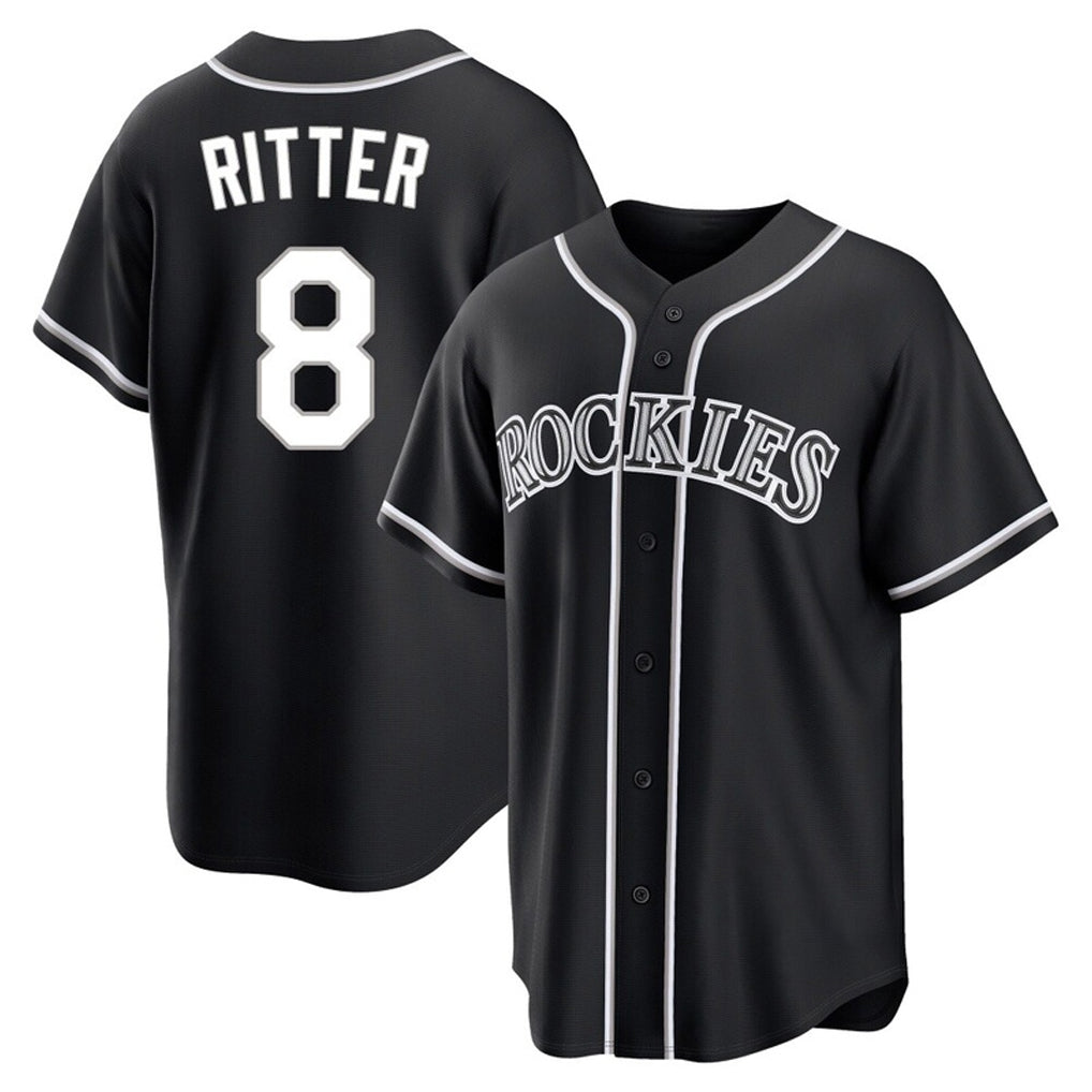 Colorado Rockies #8 Ryan Ritter Player Black MIKSHPS Fashion Out Home Game Stitched Jerseys