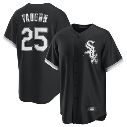 Chicago White Sox #25 Andrew Vaughn Player Black MIKSHPS Home Game Stitched Jerseys