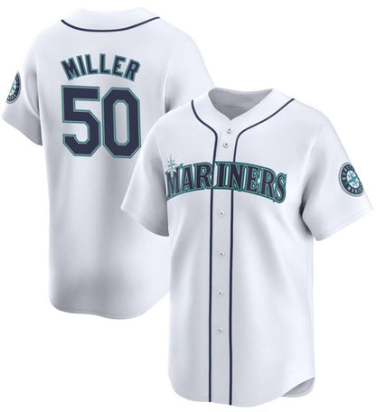 Seattle Mariners #50 Bryce Miller White MIKSHPS Home Limited Stitched jersey