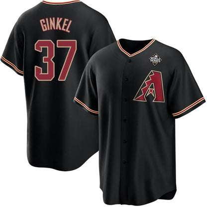 Arizona Diamondbacks #37 Kevin Ginkel Black MIKSHPS 2023 World Series Cool Base Stitched Jersey