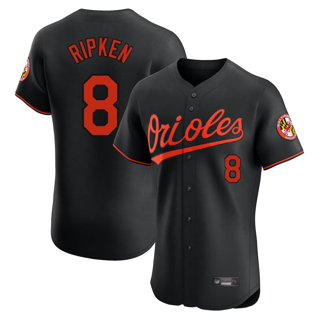 Baltimore Orioles #8 Cal Ripken Player Black MIKSHPS Limited Elite Home Game Stitched Jerseys