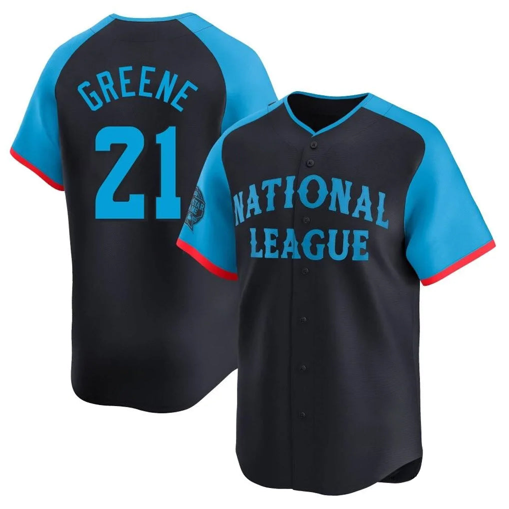 Cincinnati Reds #21 Hunter Greene Player Navy MIKSHPS Limited National League All-Star Game Stitched Jerseys