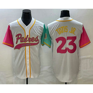 San Diego Padres #23 Fernando Tatis Jr White MIKSHPS NEW 2023 City Connect Cool Base Stitched Jersey 3