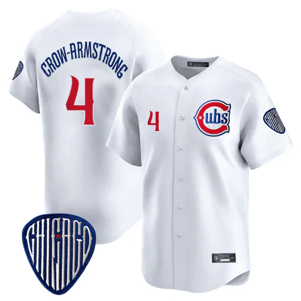 Chicago Cubs #4 Pete Crow-Armstrong Player White MIKSHPS Vapor Premier Limited Home Stitched Jerseys