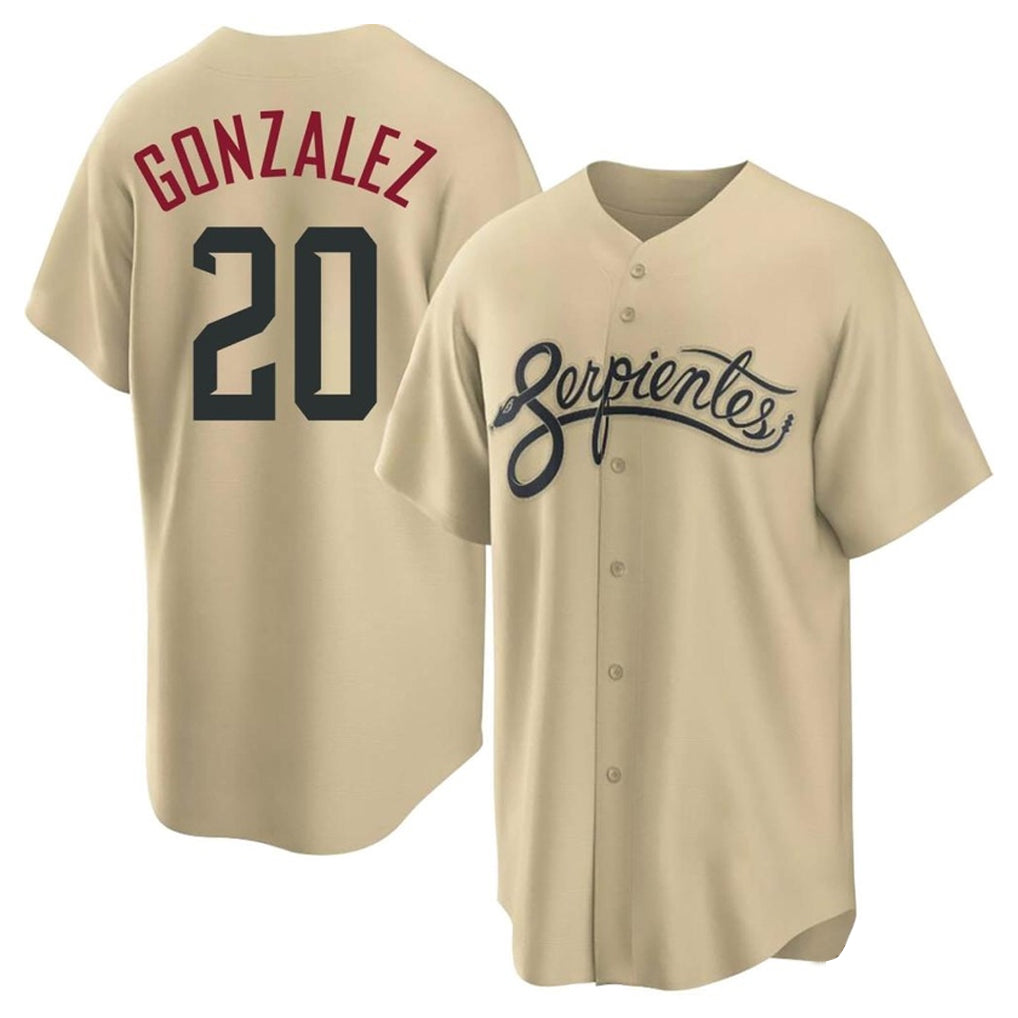 Arizona Diamondbacks #20 Luis Gonzalez Player Tan MIKSHPS City Connect Home Game Stitched Jerseys