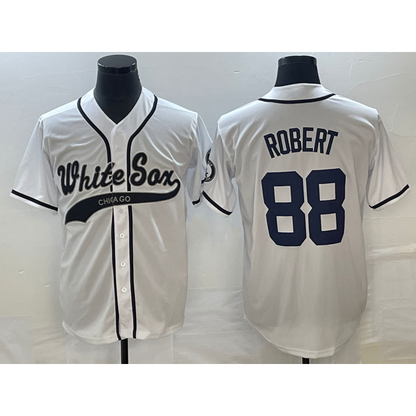 Chicago White Sox #88 Luis Robert White MIKSHPS Cool Base Stitched Jersey 2